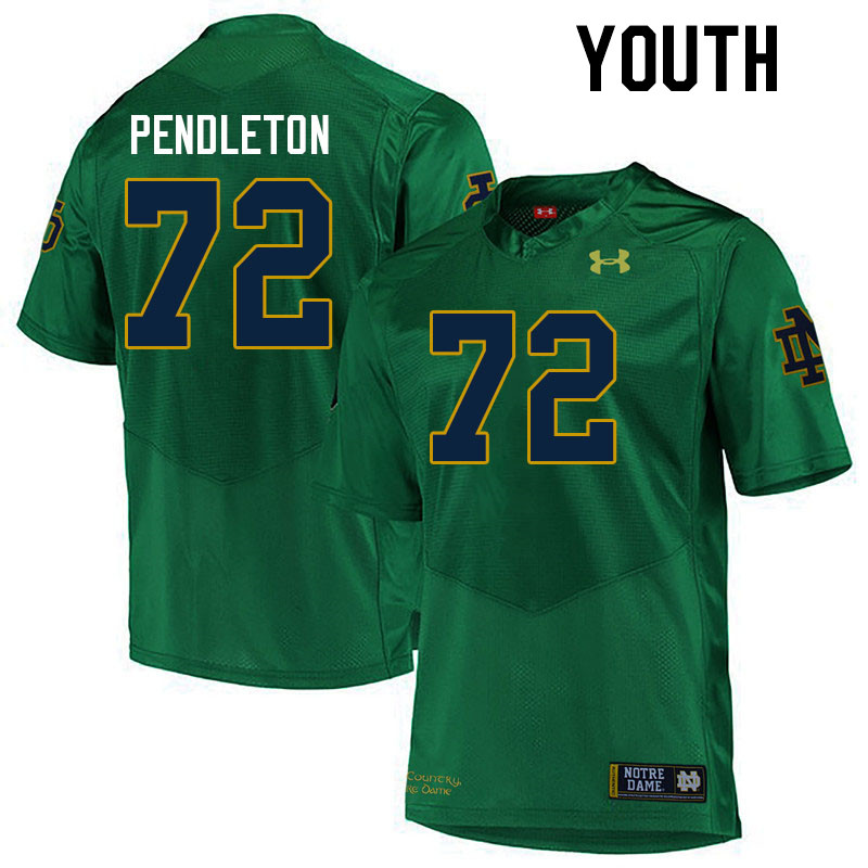 Youth #72 Sam Pendleton Notre Dame Fighting Irish College Football Jerseys Stitched-Green - Click Image to Close